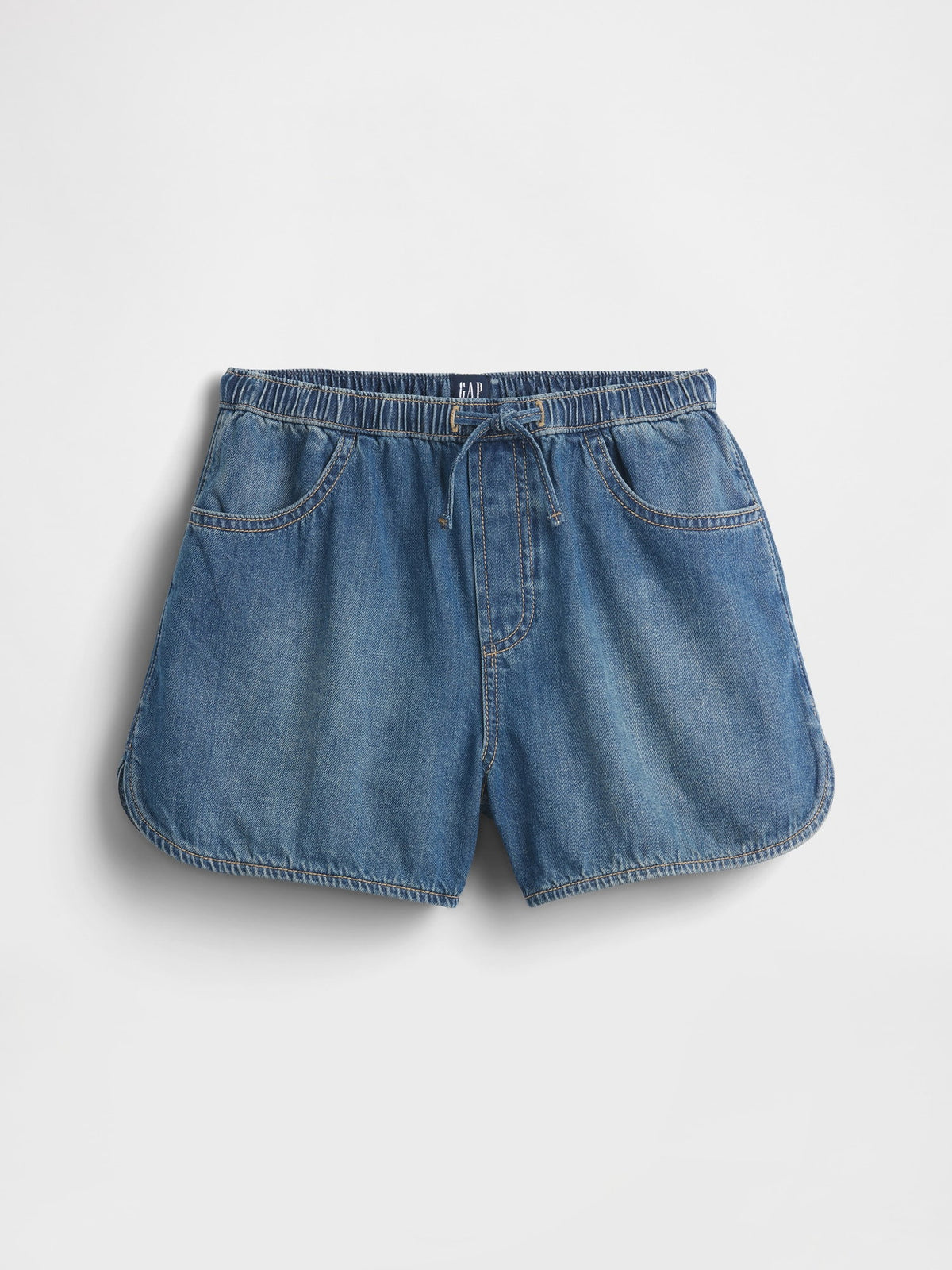 Mavi High Rise Denim Easy Dolphin Şort