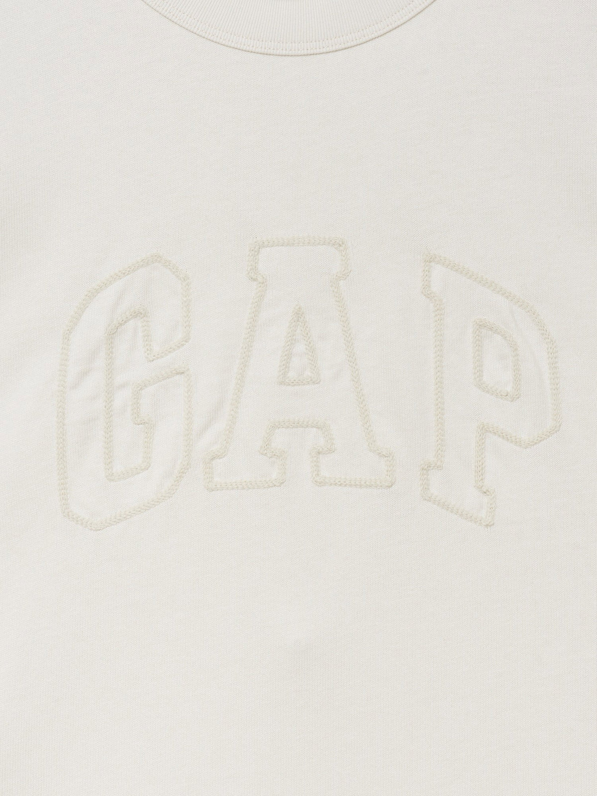 Kırık Beyaz Heavyweight Gap Logo Relaxed Crop T-shirt