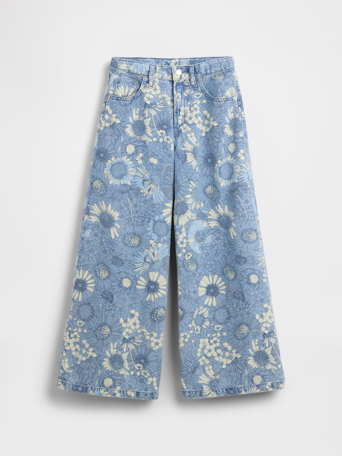 Mavi Low Rise Çiçekli Baggy Jean Pantolon