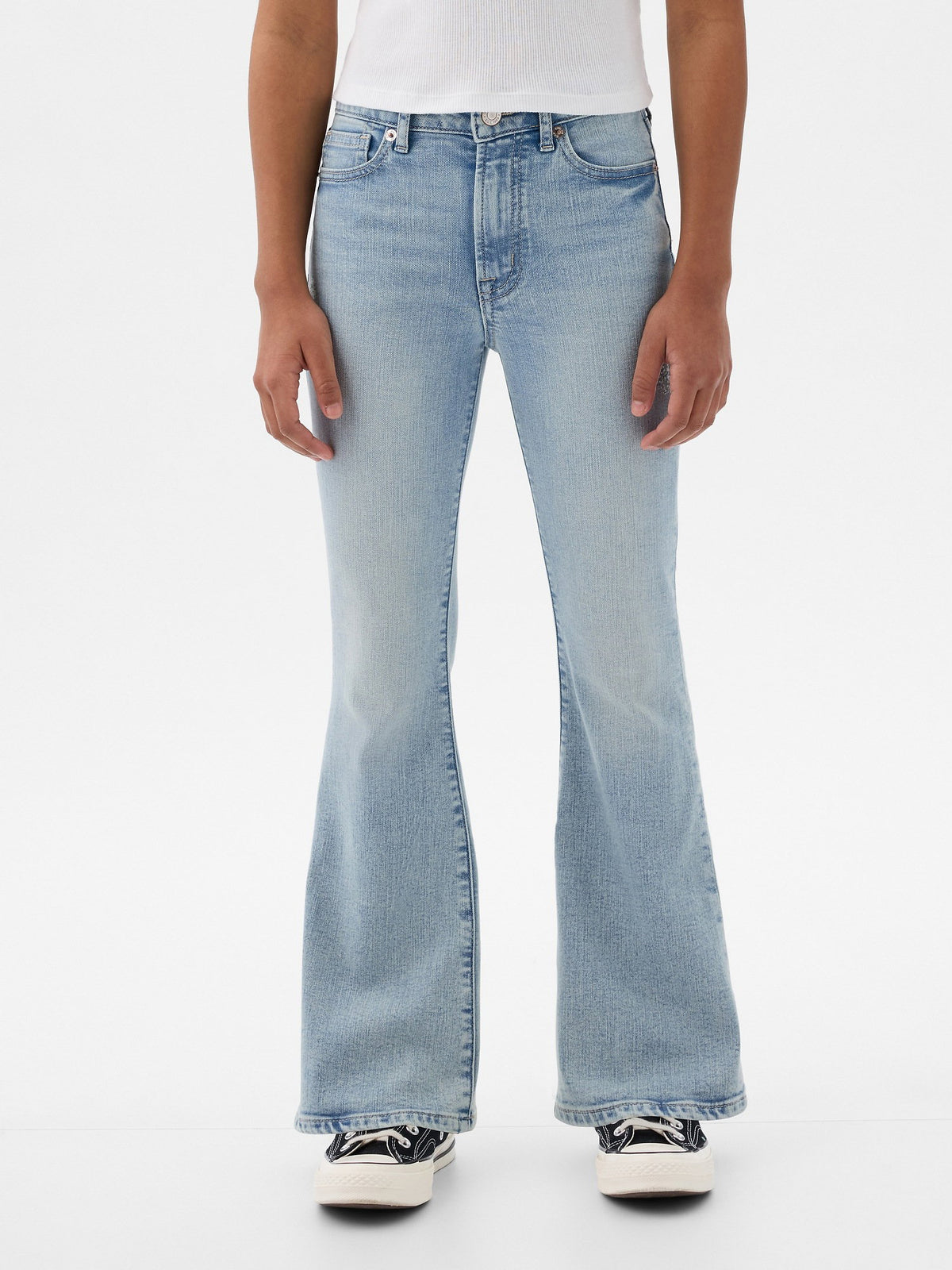 Açık Mavi High Rise '70s Flare Jean Pantolon