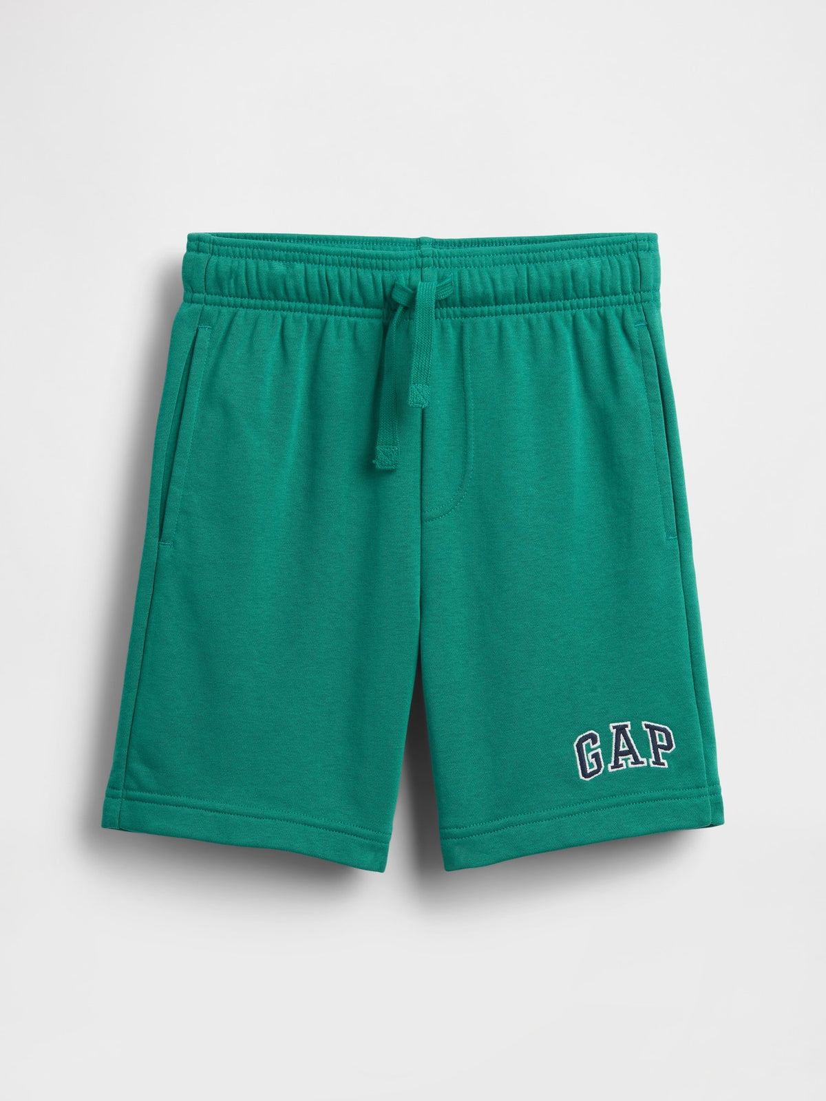 Yeşil Relaxed Gap Grafik Fransız Havlu Kumaş Pull-on Şort
