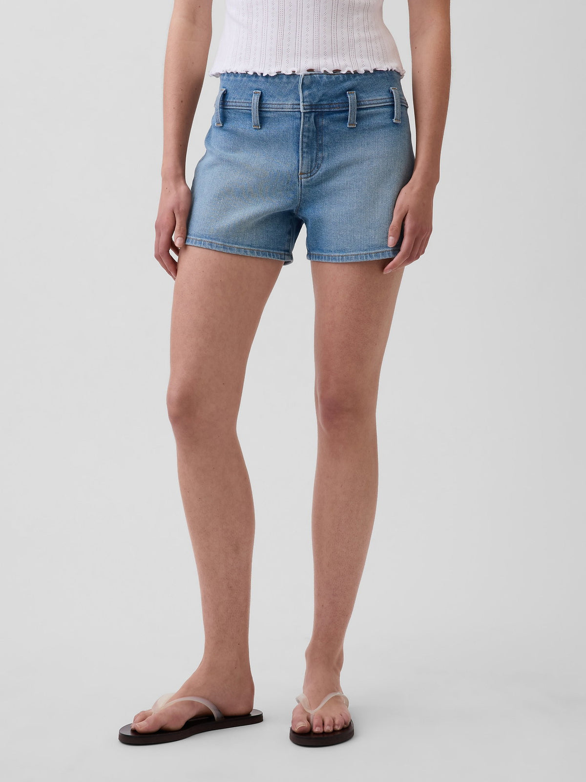 Açık Mavi 3 Low Rise Denim Şort