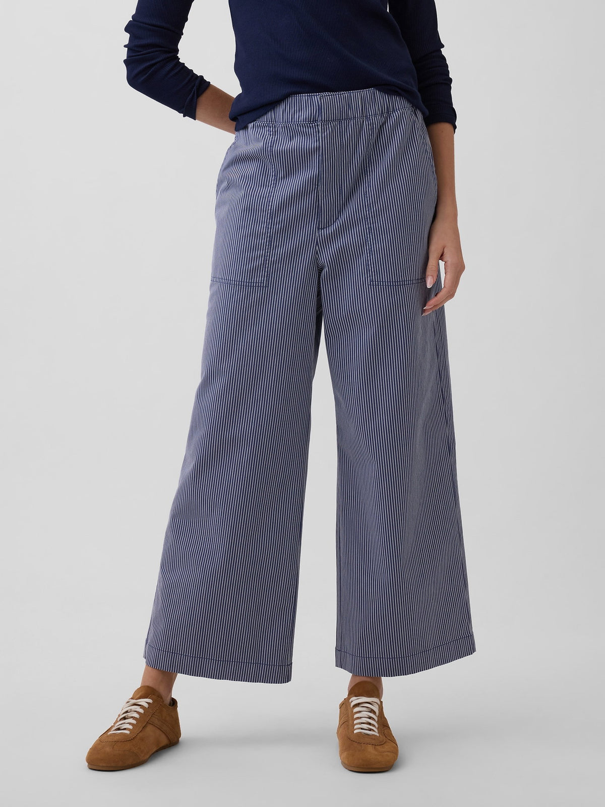 Mavi High Rise Baskılı Easy Wide-leg Khaki Pantolon