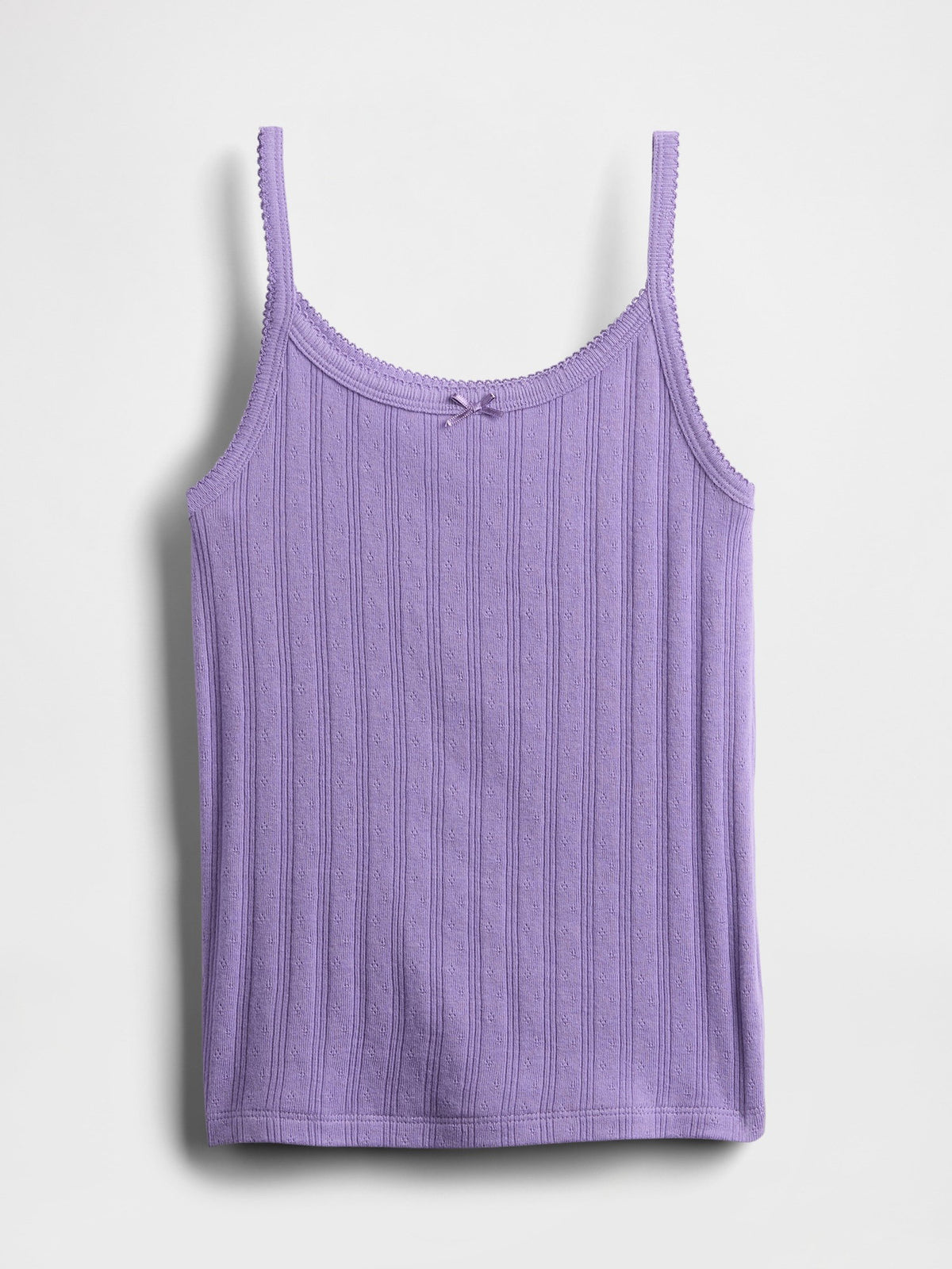 Mor Pointelle Fitilli Cami Bluz