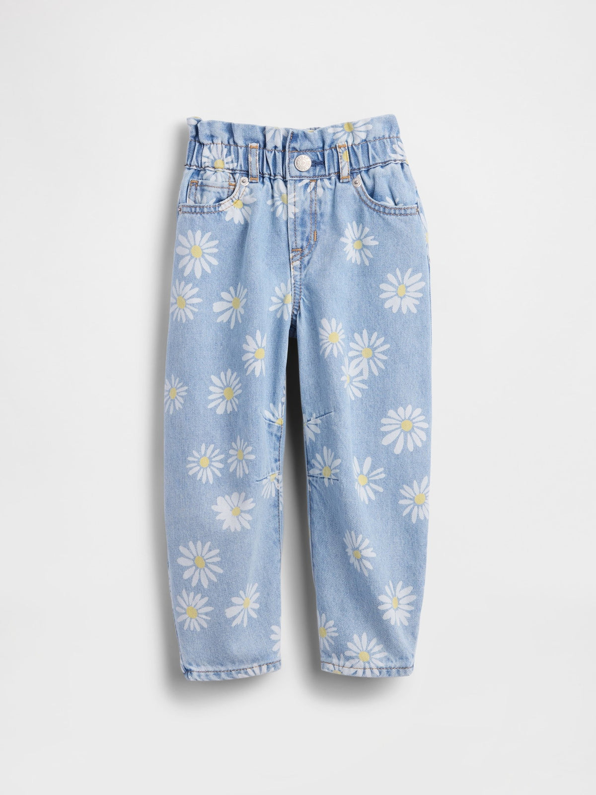 Mavi Papatya Baskılı Horseshoe Jean Pantolon