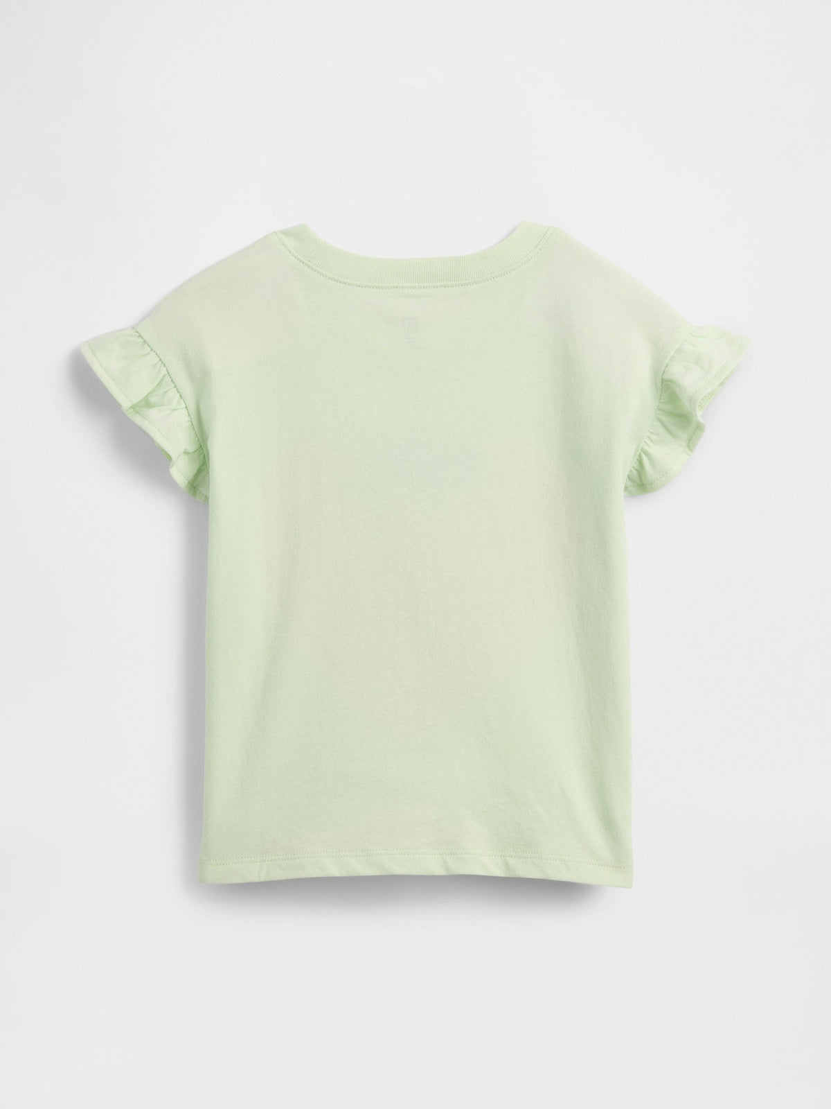 Açık Yeşil Ruffle 3d Grafik Baskılı T-shirt