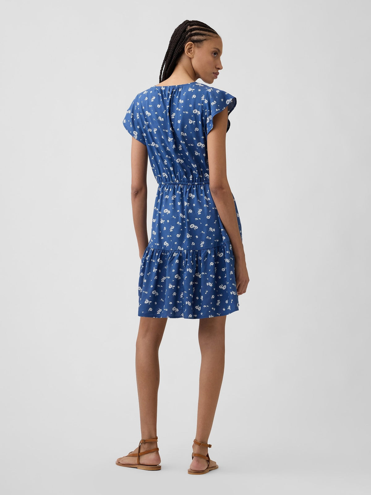 Mavi Tiered Flutter Sleeve Mini Elbise