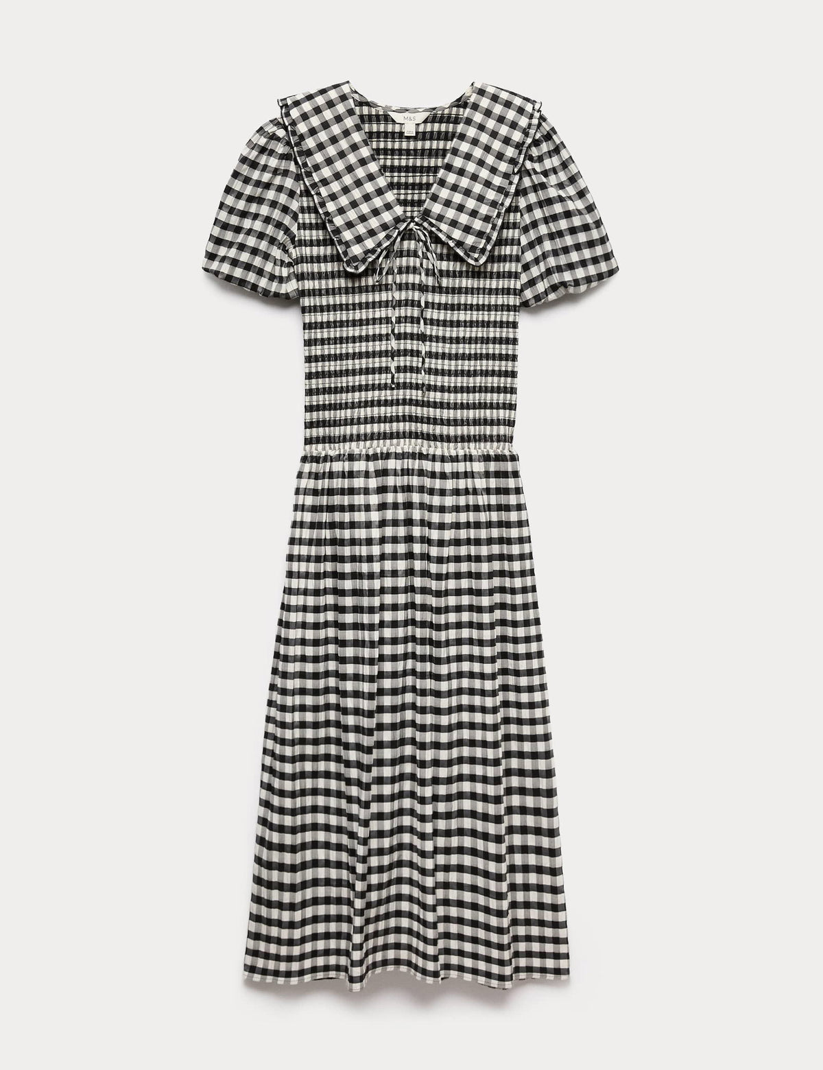 Pötikareli Gingham Midi Elbise