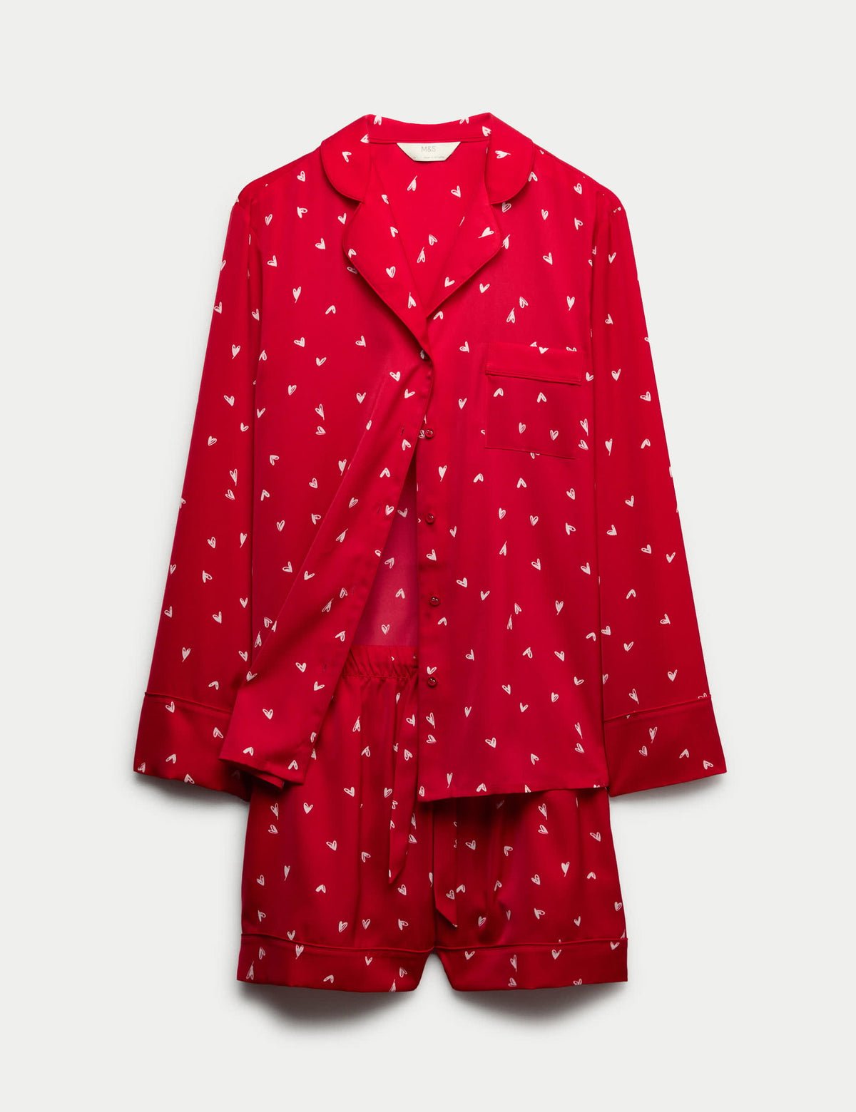 Dream Satin Kalp Desenli Pijama Takımı