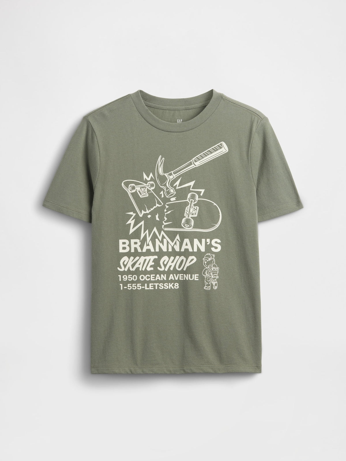 Haki Grafik Baskılı T-shirt