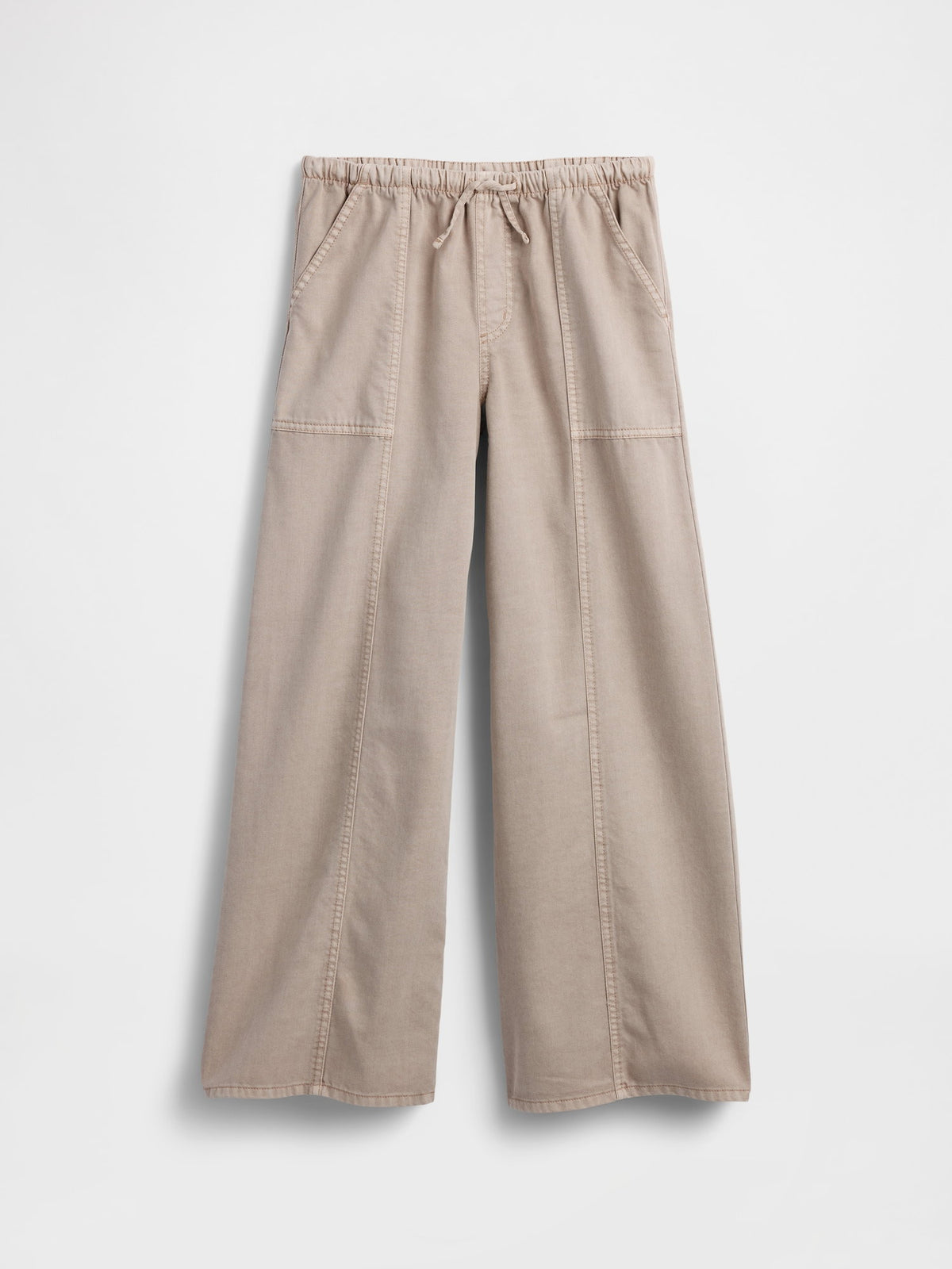 Bej Twill Baggy Pantolon