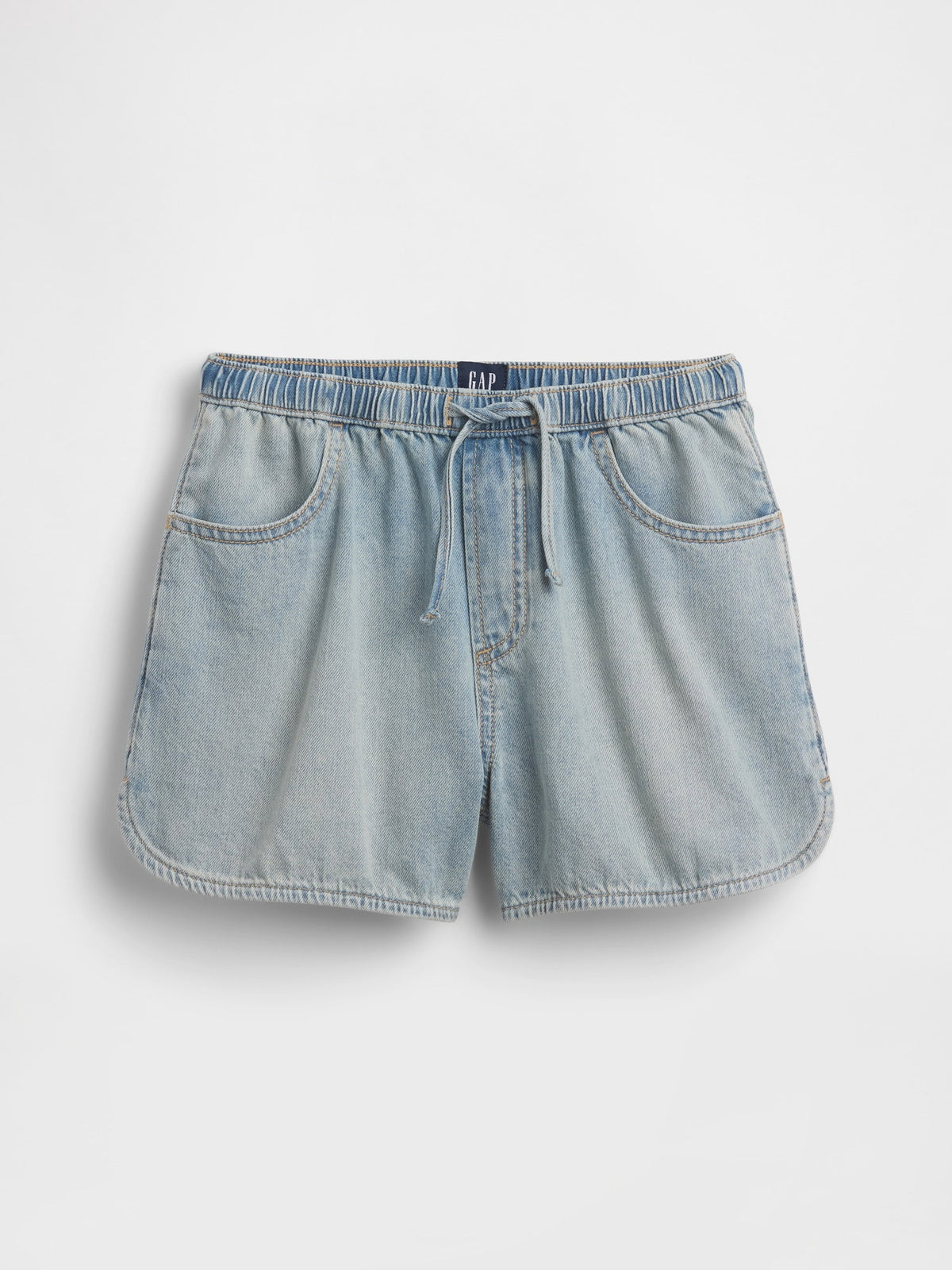 Açık Mavi High Rise Denim Easy Şort