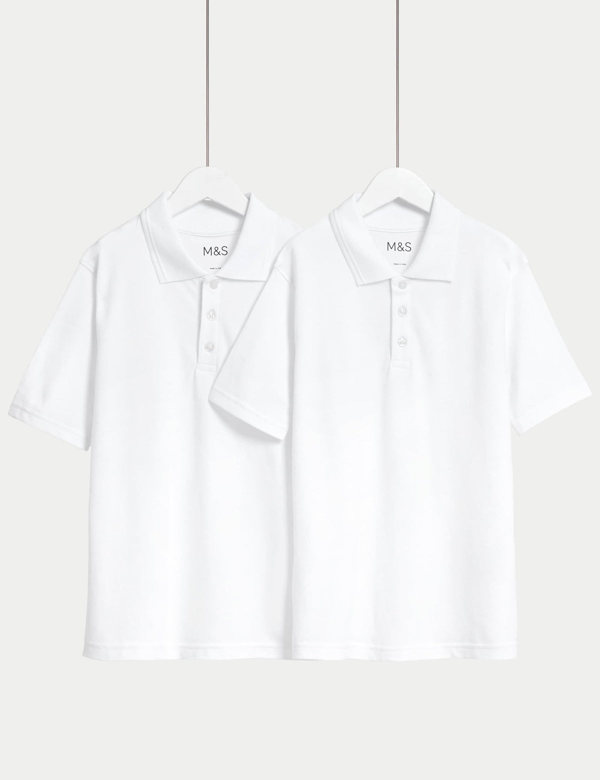 Saf Pamuklu 2'li Kısa Kollu Polo Yaka T-shirt (2-18 Yaş)