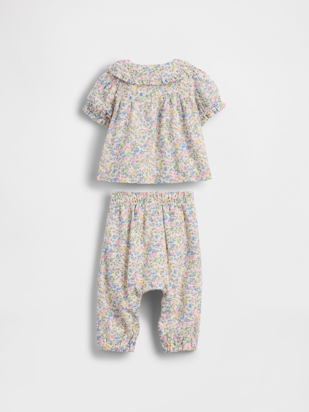 Çok Renkli Ruffle Puff-sleeve Outfit Set