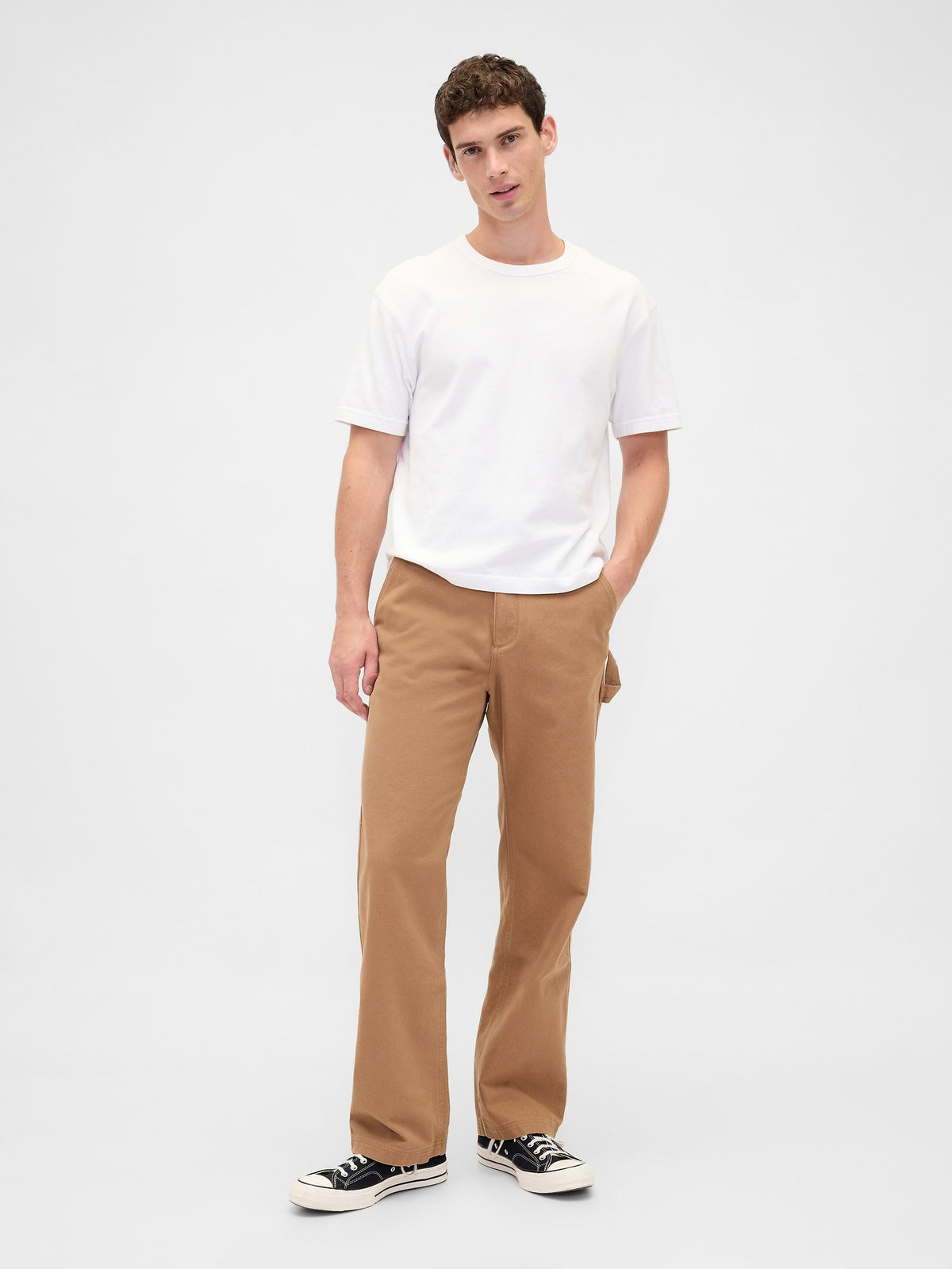Kahverengi Canvas '90s Loose Pantolon