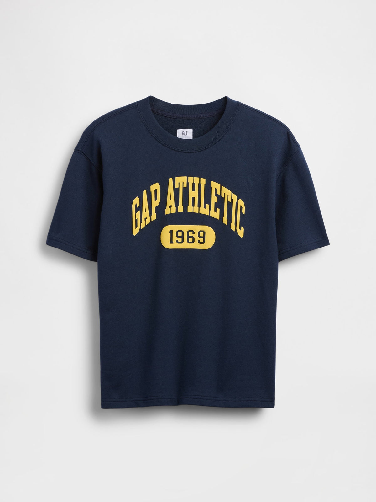 Lacivert Fransız Havlu Kumaş Kısa Kollu Sweatshirt