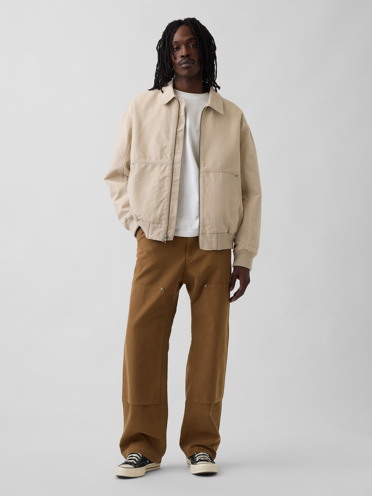 Kobalt Mavisi '90s Loose Kanvas Double-knee Carpenter Pantolon