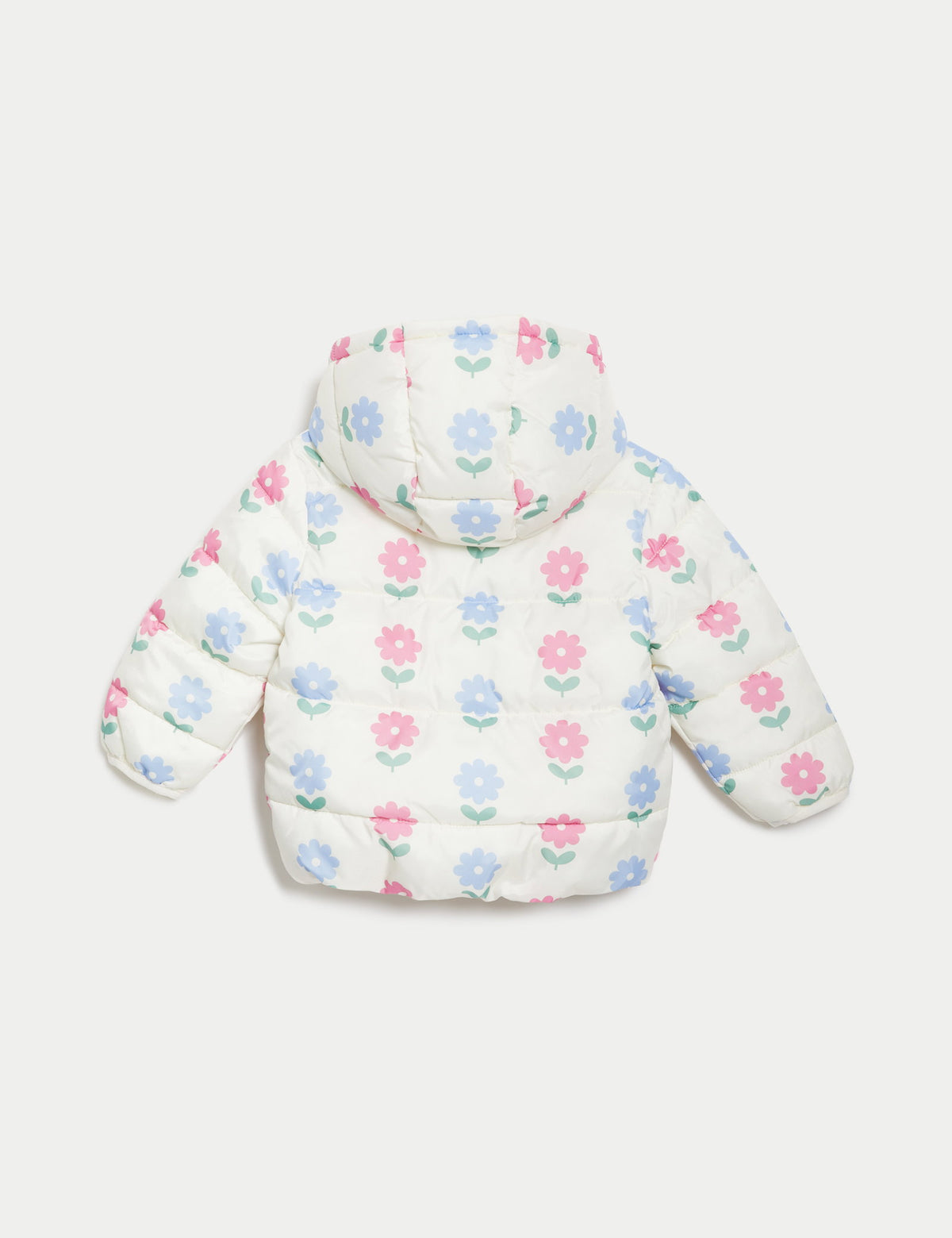 Stormwear™ Çiçek Desenli Puffer Şişme Mont (0-3 Yaş)