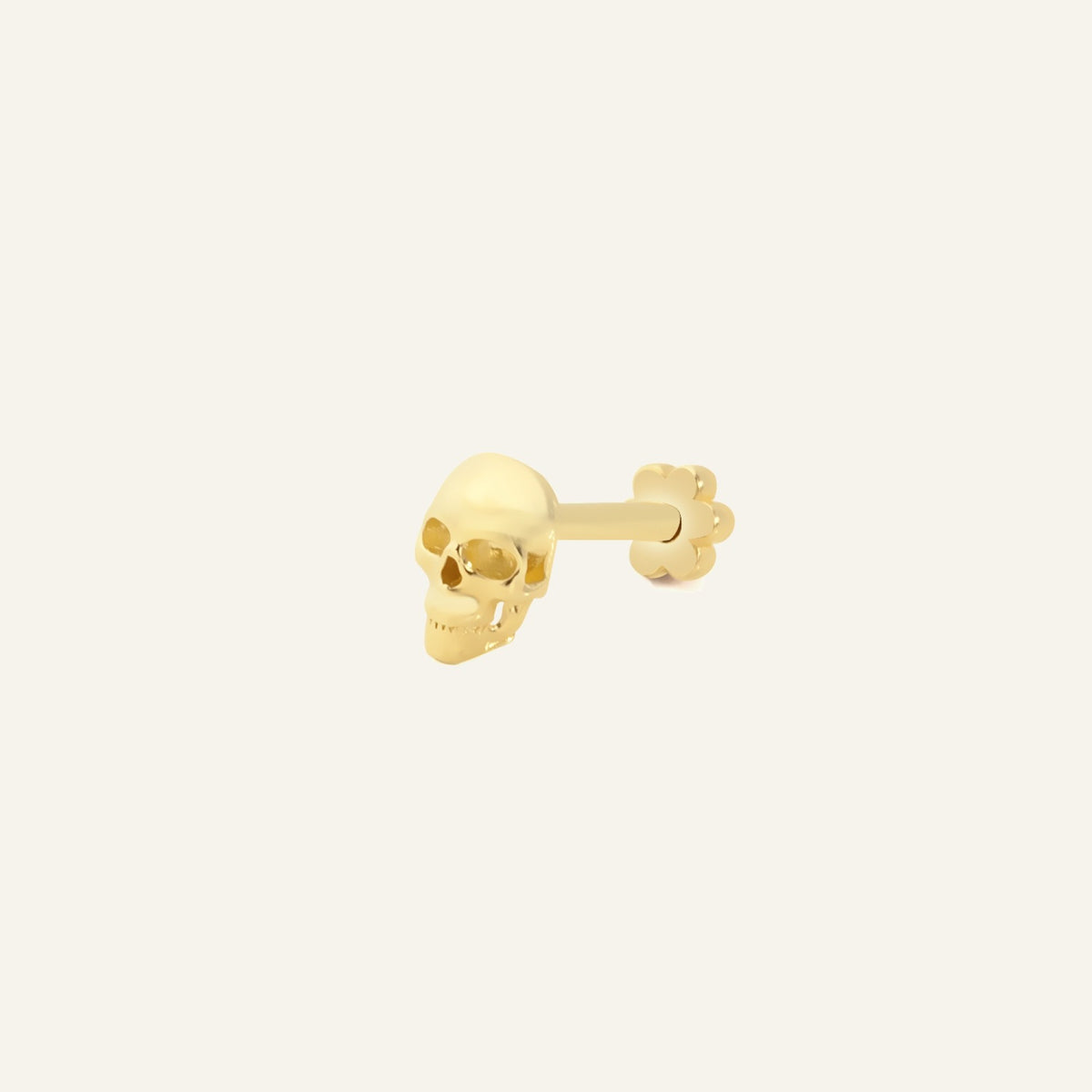 Gold Skull Figürlü Altın Kulak Piercing