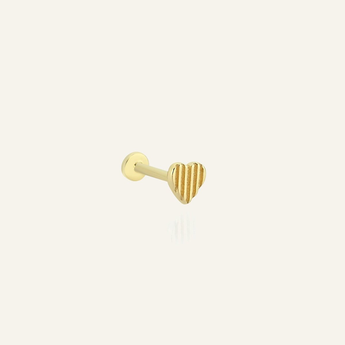 Cutline Kalp Figürlü Altın Kulak Piercing