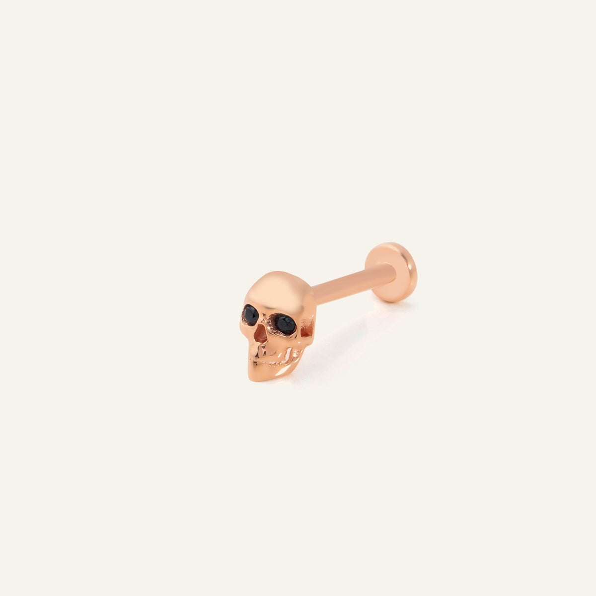 Black Eye Skull Figürlü Altın Kulak Piercing