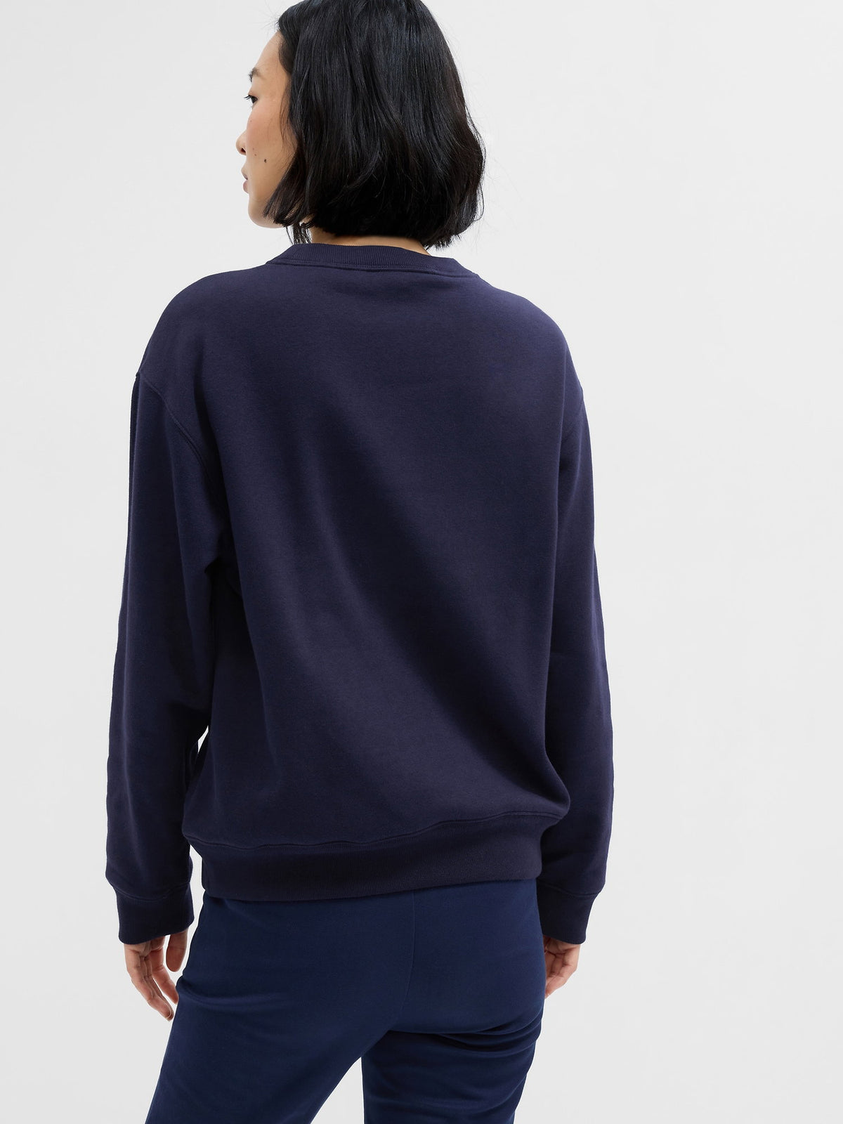 Açık Gri Gap Logo Bisiklet Yaka Fleece Sweatshirt