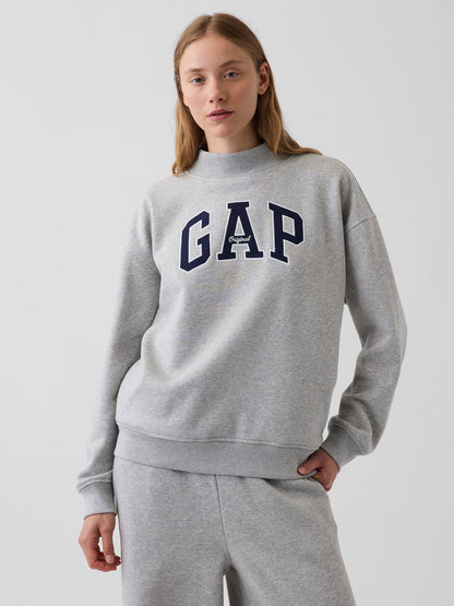 Gri Vintagesoft Oversized Mockneck Logo Sweatshirt
