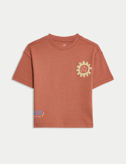 Saf Pamuklu Nakışlı T-shirt (2–8 Yaş)