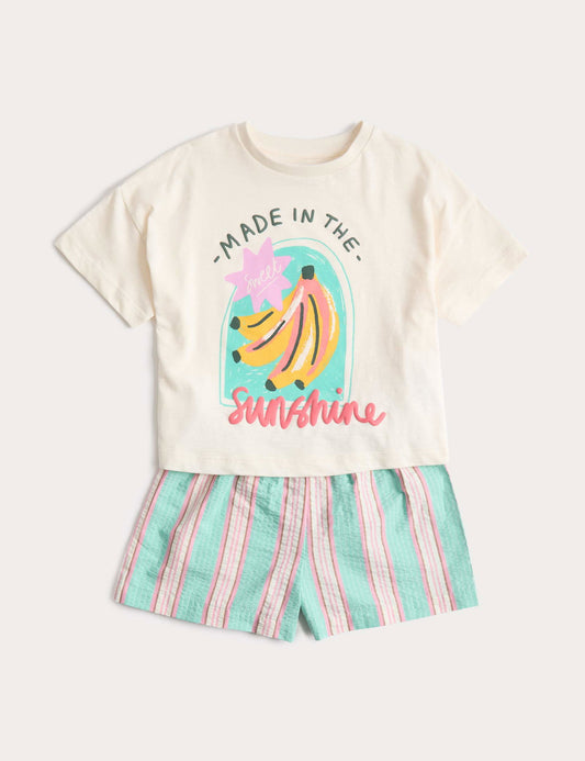 Pamuklu Desenli Pijama Takımı