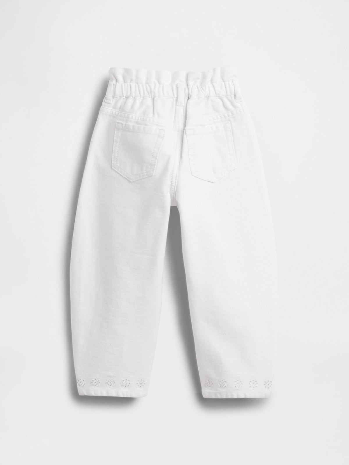 Beyaz Dantel Kenarlı Horseshoe Jean Pantolon