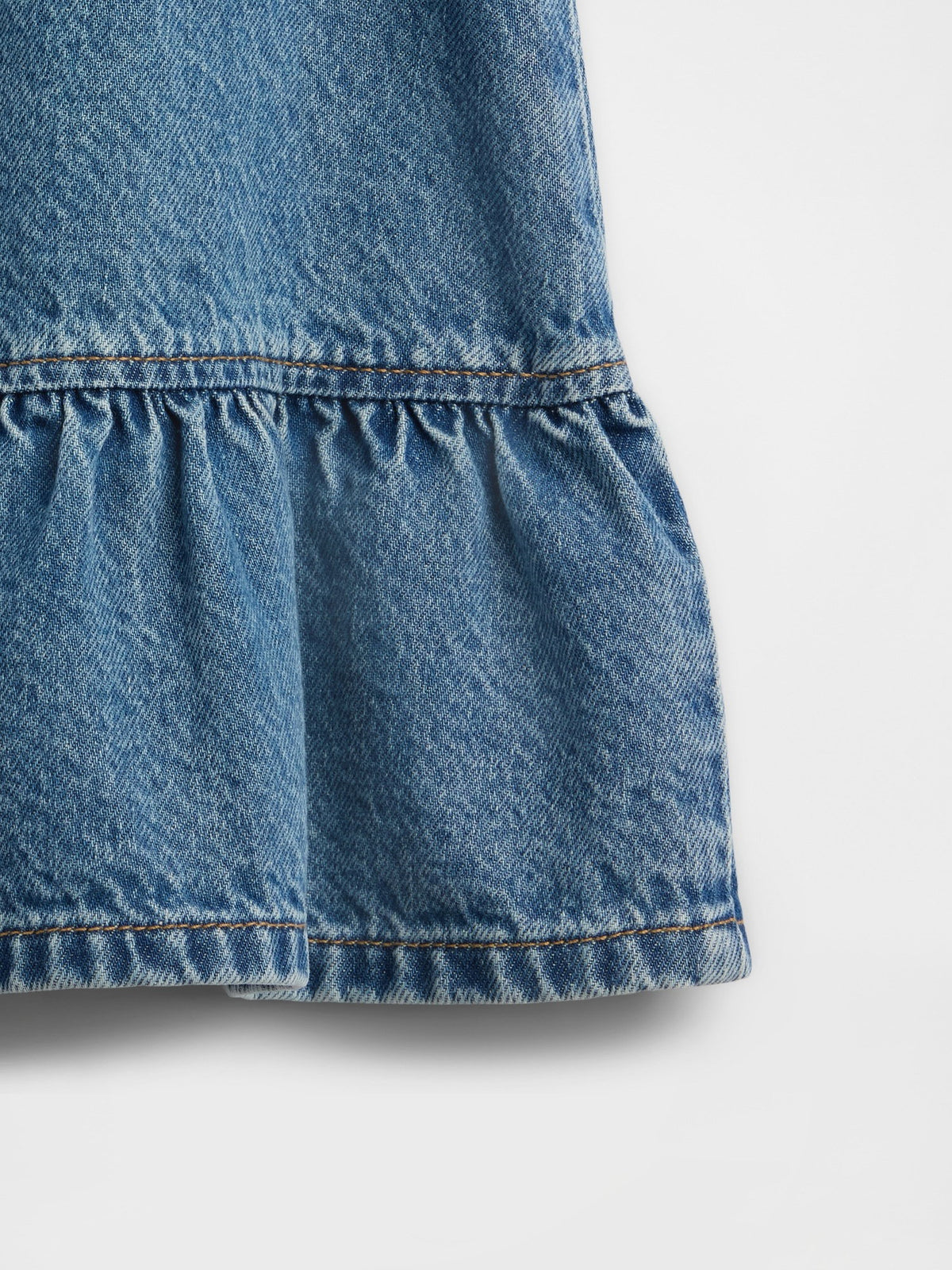 Mavi Fırfırlı Denim Tulum