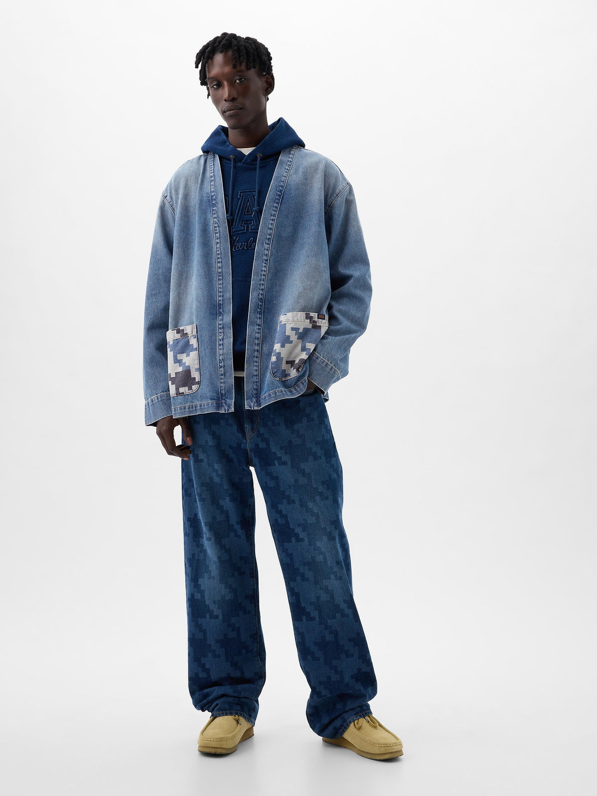 Açık Mavi Dap × Gap Organik Denim Wrap Ceket