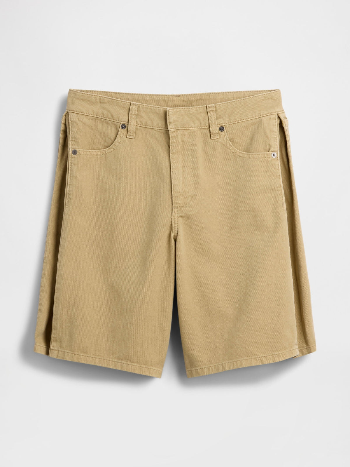 Siyah Mid Rise Twill Side-pleat Şort