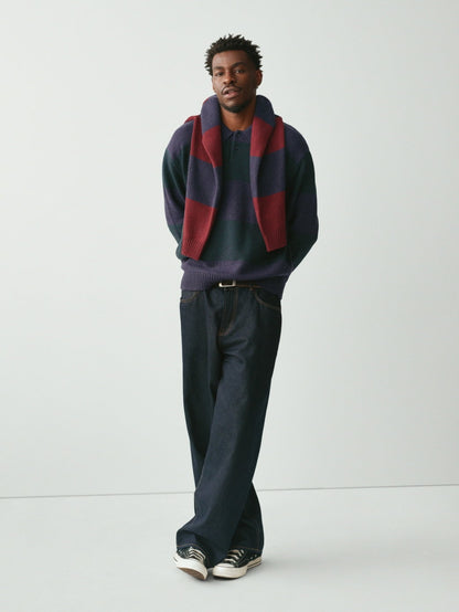 Koyu Mavi Extra Baggy Jean Pantolon