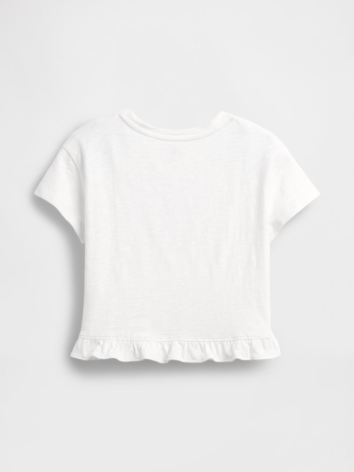 Beyaz Fırfır Etekli Logo T-shirt