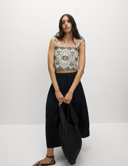 Pamuklu Slim Fit Crop Top