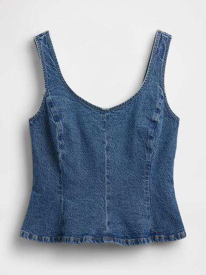 Mavi Denim Fitted Peplum Bluz