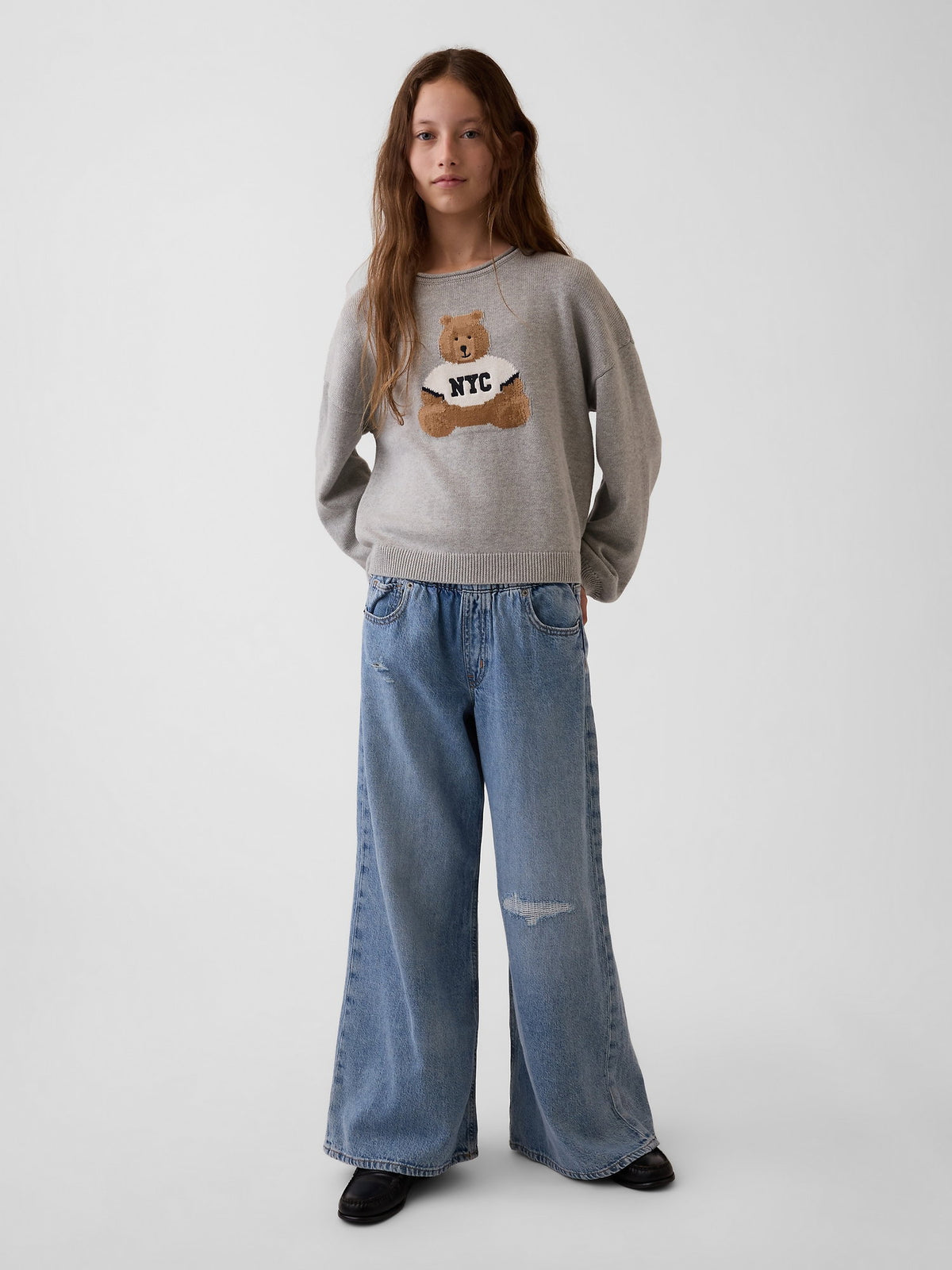 Gri %100 Pamuk Oversized Rollneck Kazak