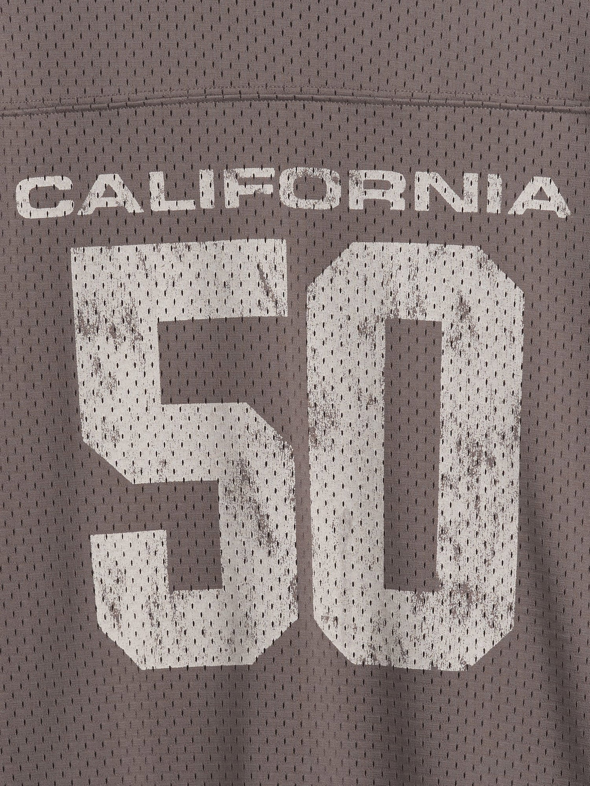 Kahverengi Mesh Oversized Grafik Jersey T-shirt