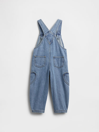 Açık Mavi Baby & Toddler Kalp Cepli Horseshoe Tulumu