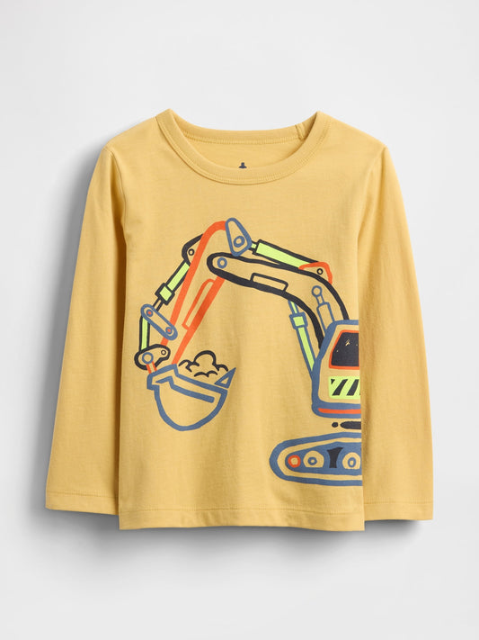 Sarı Grafik Baskılı T-shirt