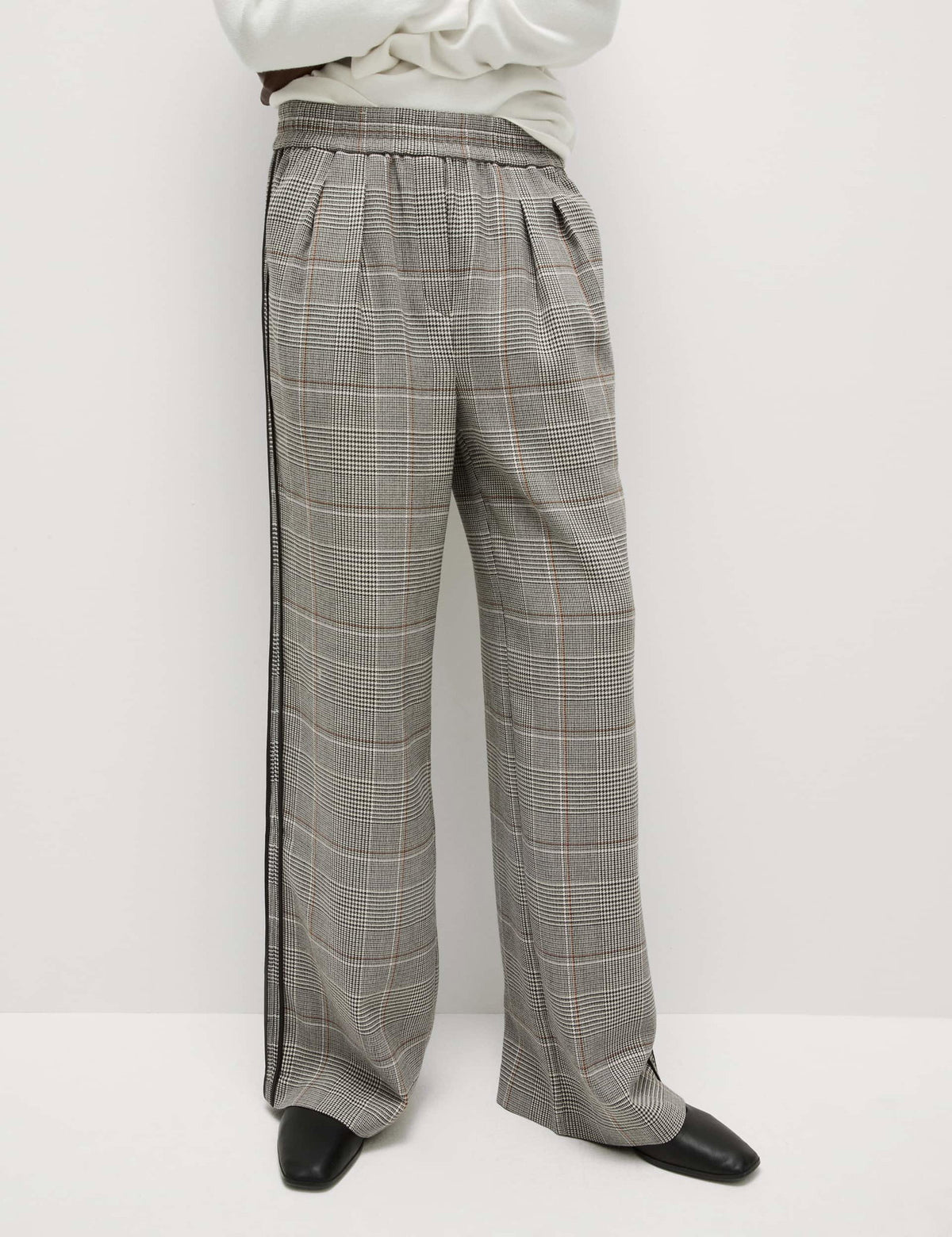 Şerit Detaylı Wide Leg Pantolon