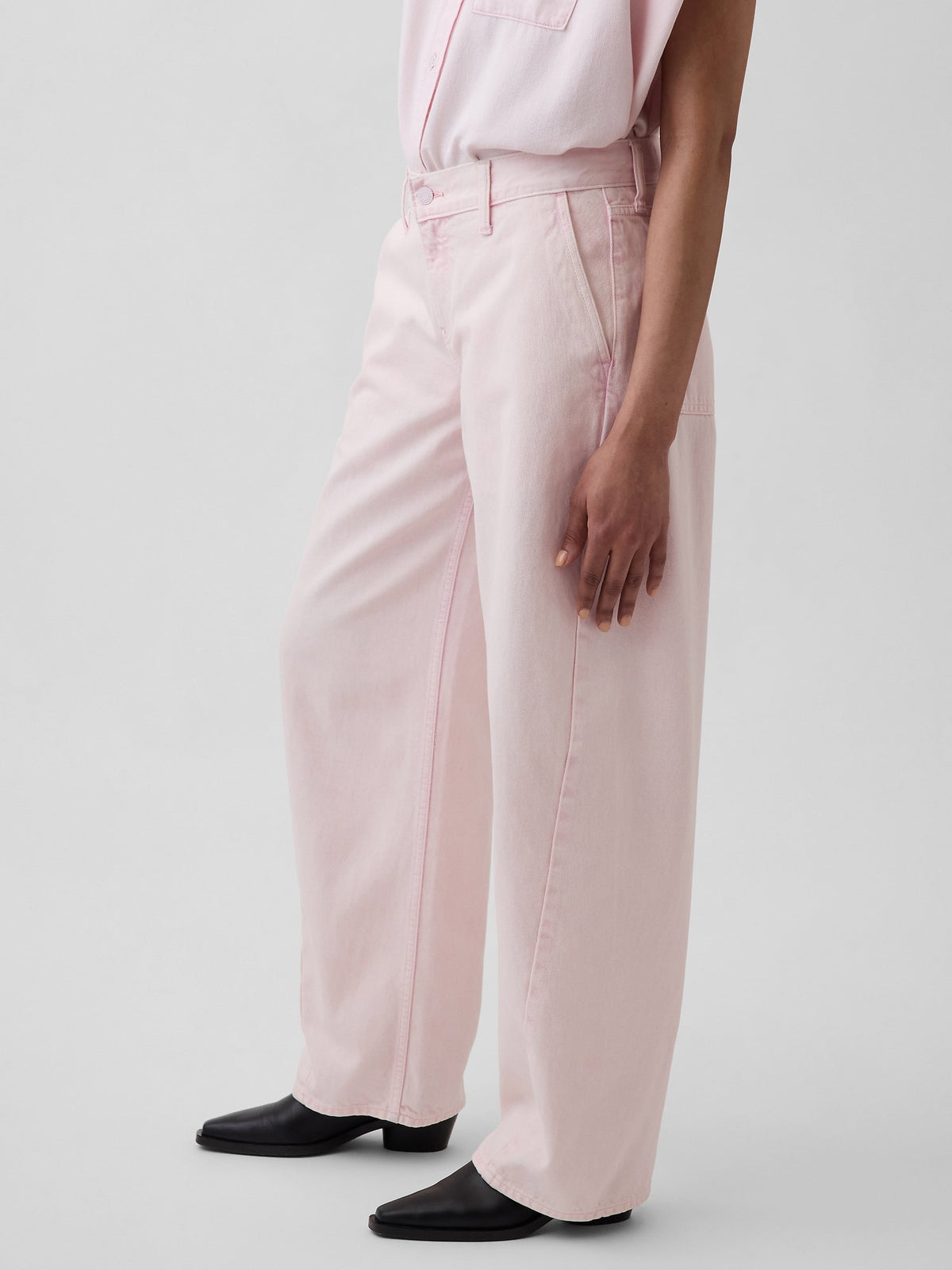 Açık Pembe Gap × Hfr Low Rise Pink Baggy Barrel Jean Pantolon By Nicole Benefield Portfolio