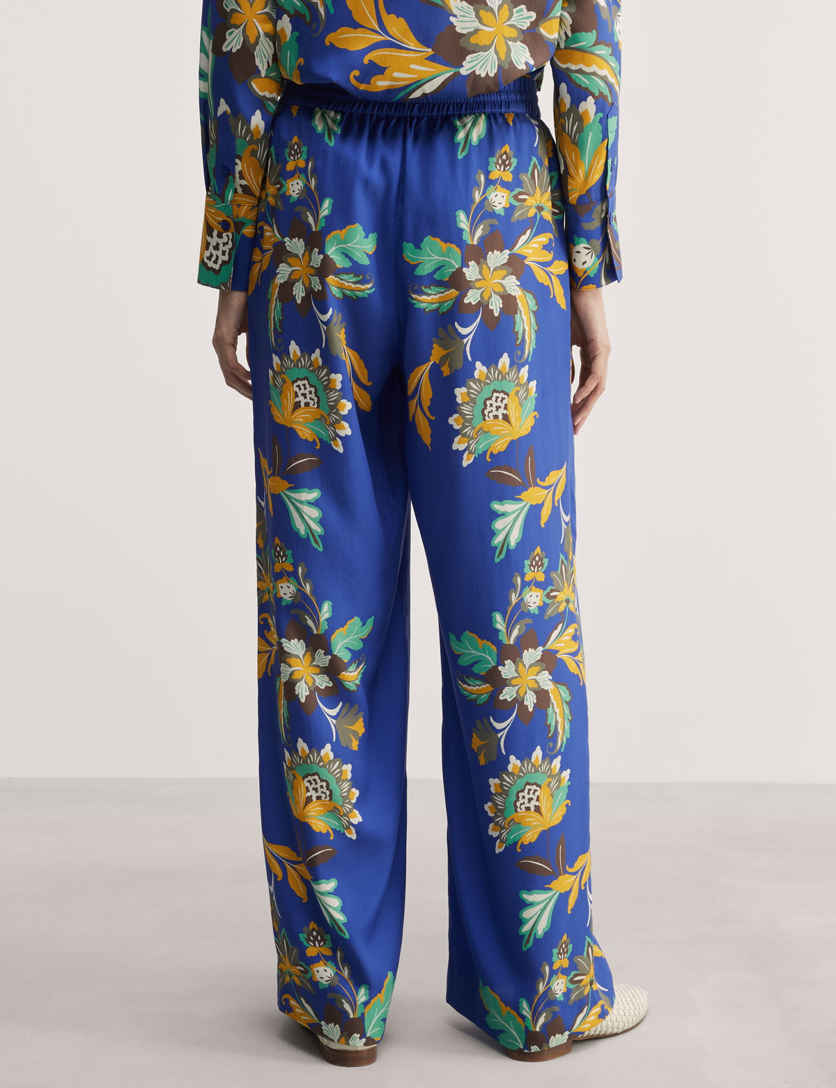 Jaeger Saf Lyocell™ Çiçek Desenli Wide Leg Pantolon