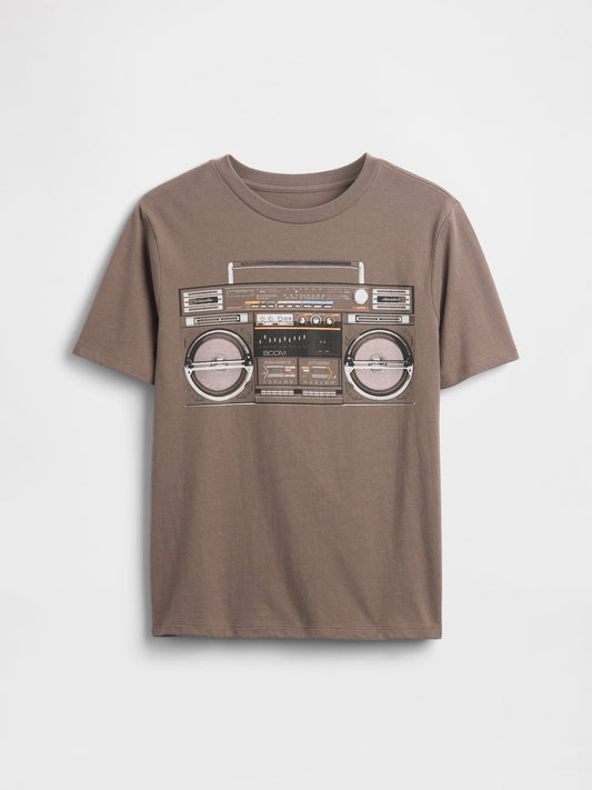 Haki Grafik Baskılı T-shirt