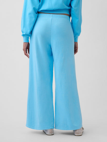 Açık Mavi Gap Logo Fransız Havlu Kumaş Wide-leg Joggers