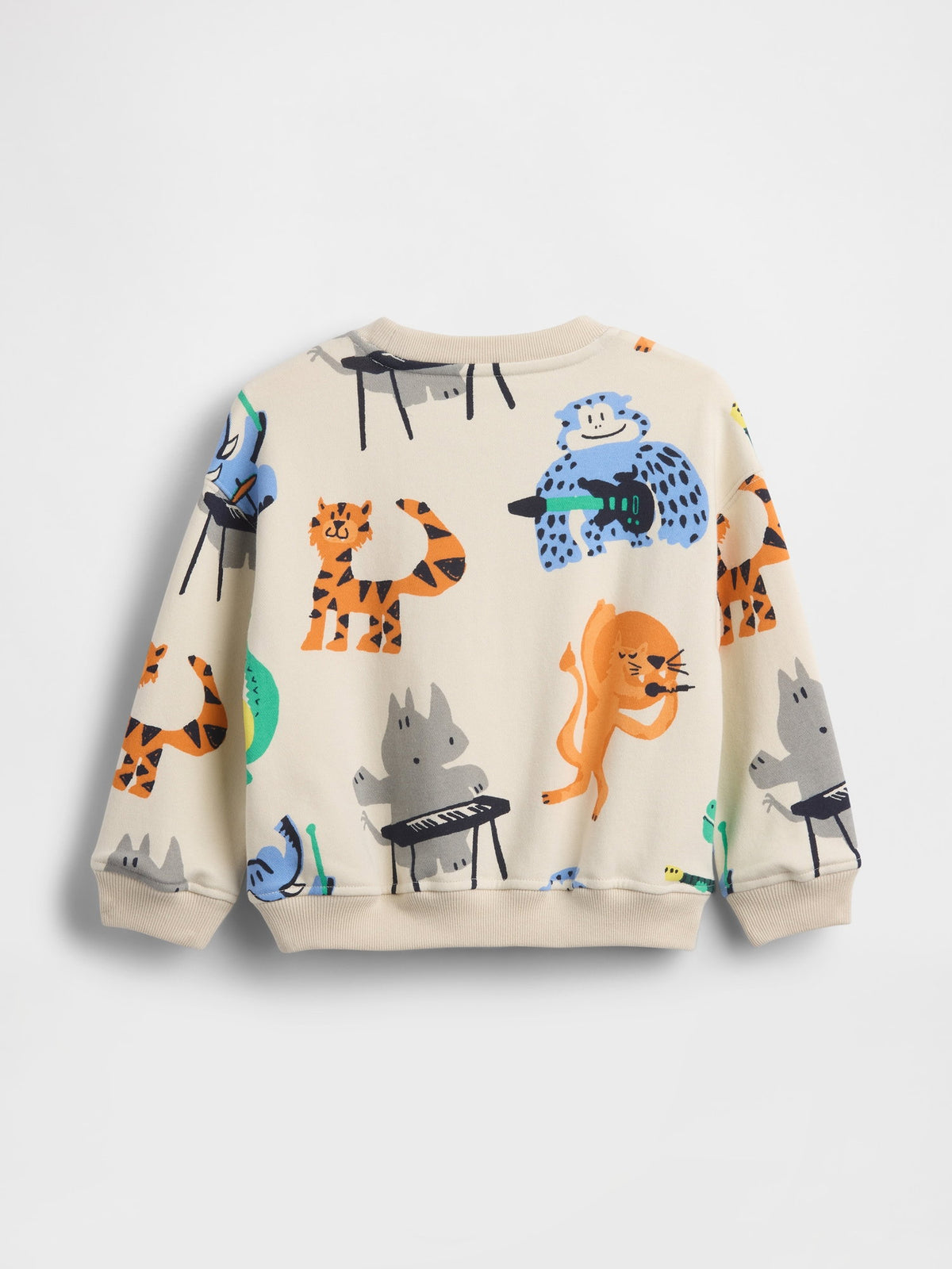 Krem Vintagesoft Fransız Havlu Terry Grafik Baskılı Sweatshirt