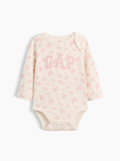 Pembe Organik Pamuk Grafik Baskılı Bodysuit