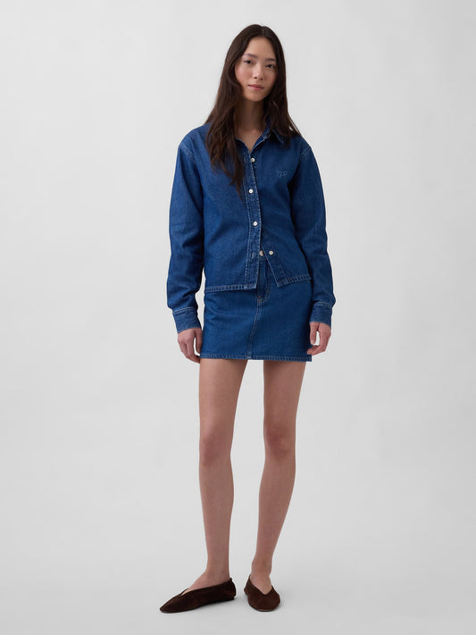 Mavi Ultrasoft Denim Mini Etek