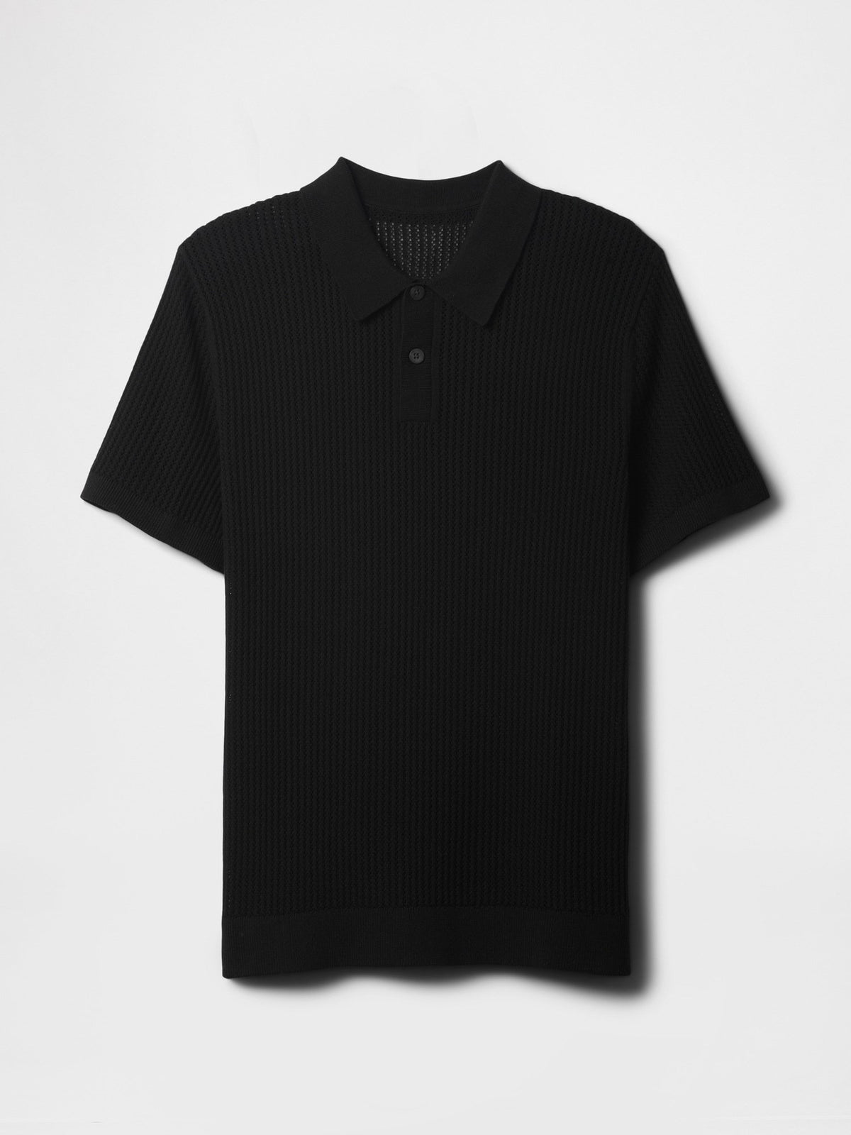 Siyah Polo Yaka Kroşe T-shirt